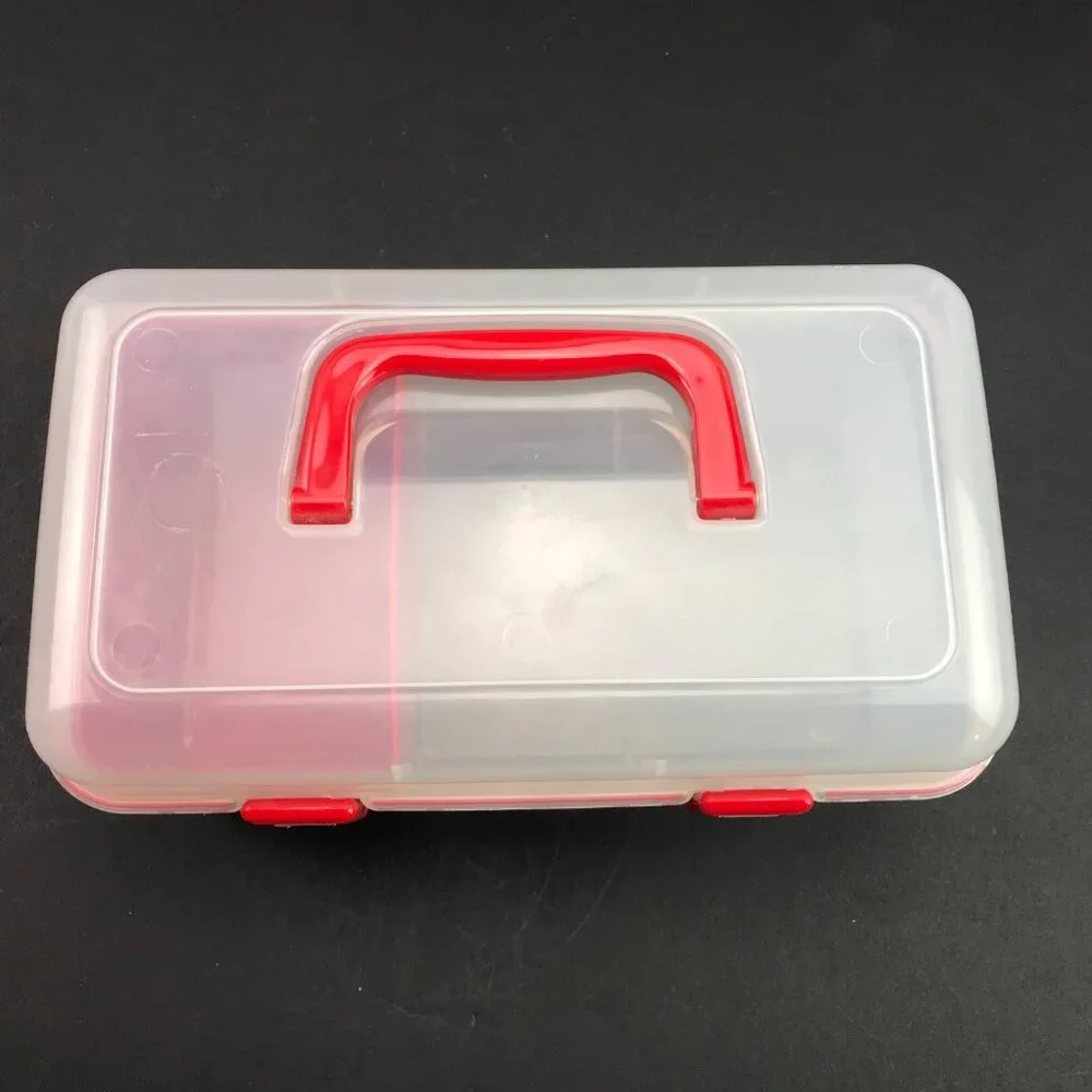 Clear Red Lunch Organizing Box Caddy 9.5